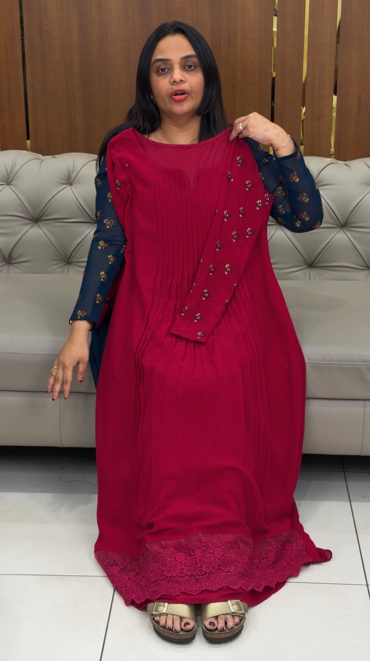 FAUX GEORGETTE ALINE TOPS - NUWA-817