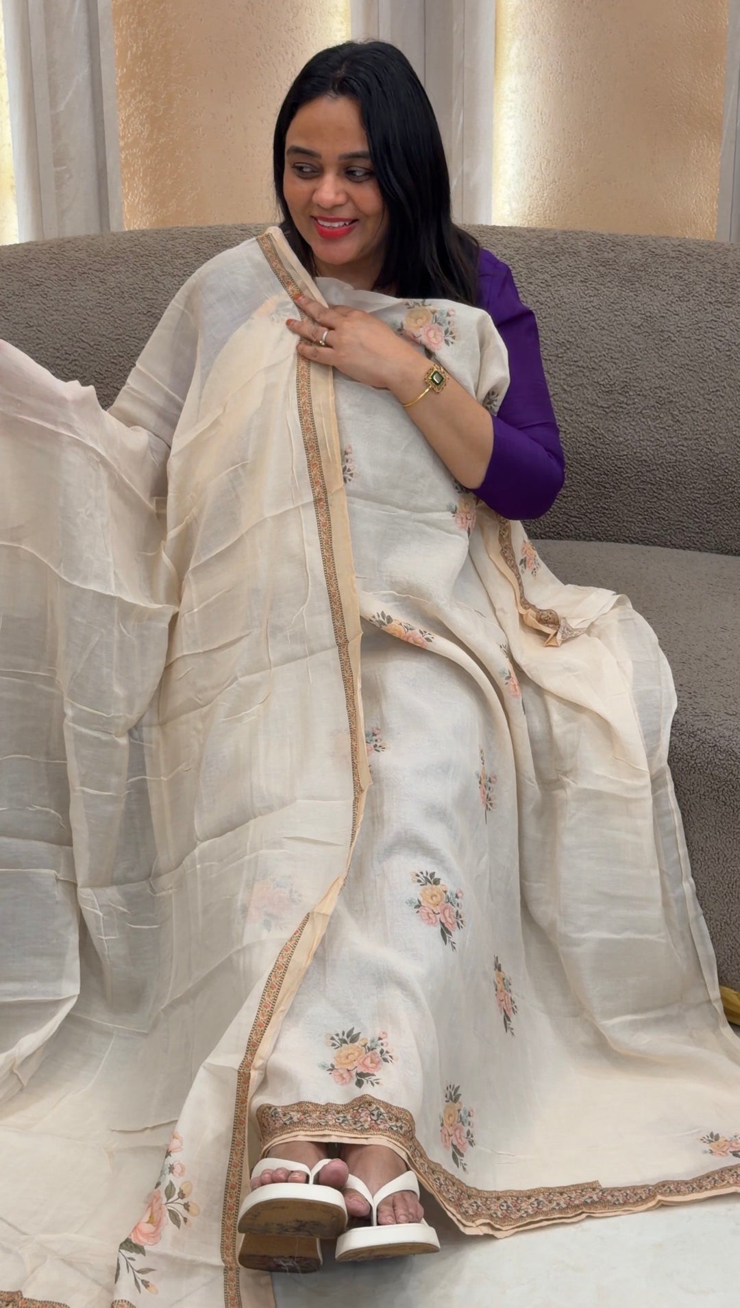 MUL CHANDERI UNSTITCHED SALWAR SUITS - NUWA-1419