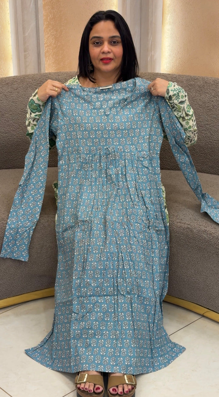 COTTON PRINTED ALINE TOPS - NUWA-1502