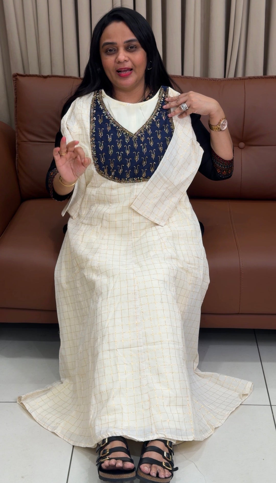 HANDLOOM ANARKALI TOPS - NUWA-1929