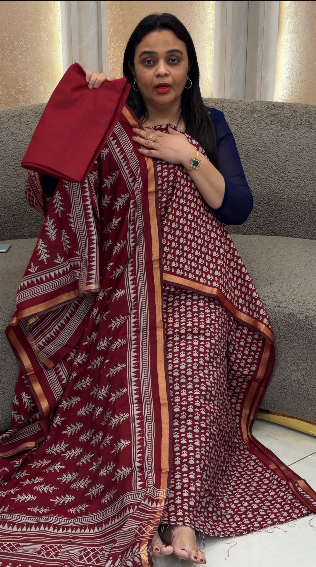 PRINTED MAHESWARI UNSTITCHED SALWAR SUITS - NUWA-1359