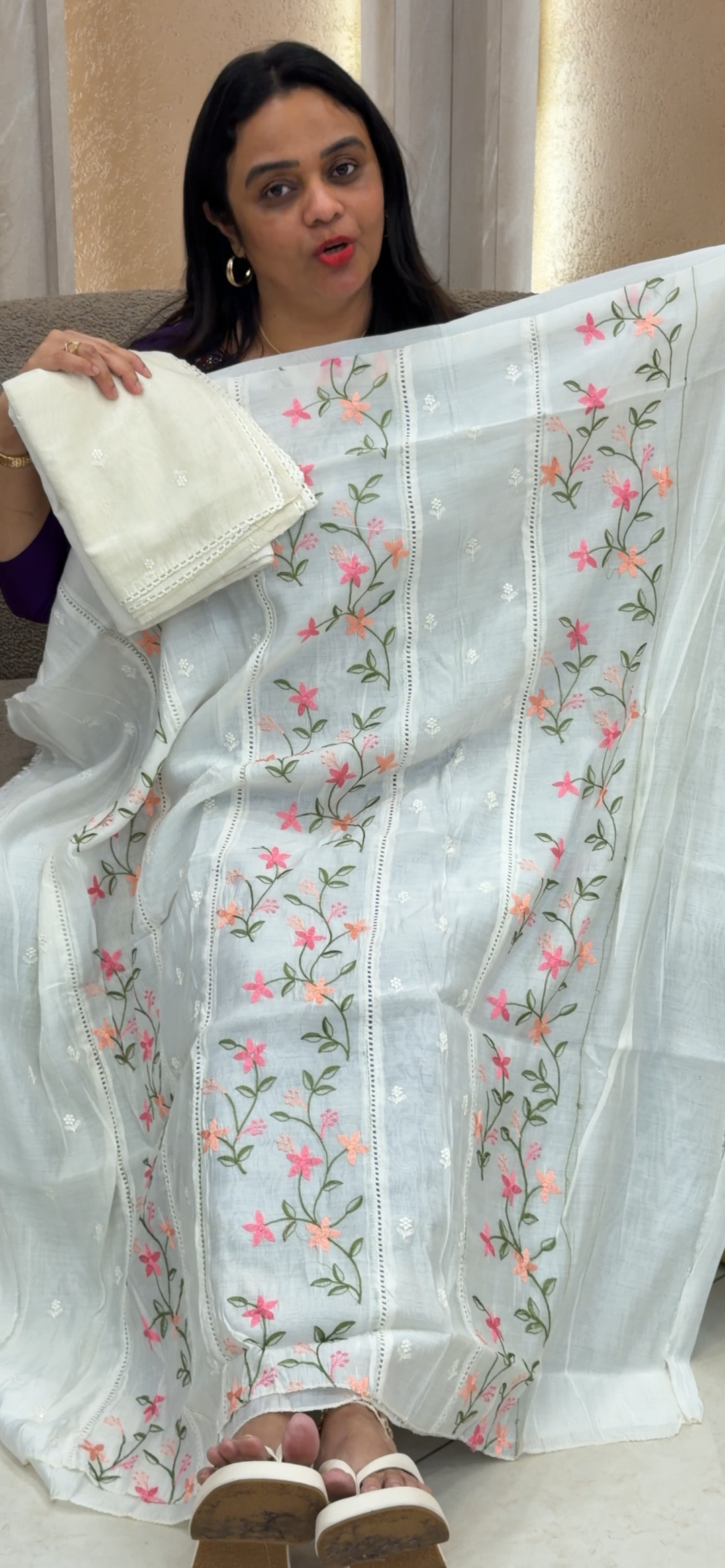 MALAI CHANDERI UNSTITCHED SALWRA SUITS - NUWA - 1410