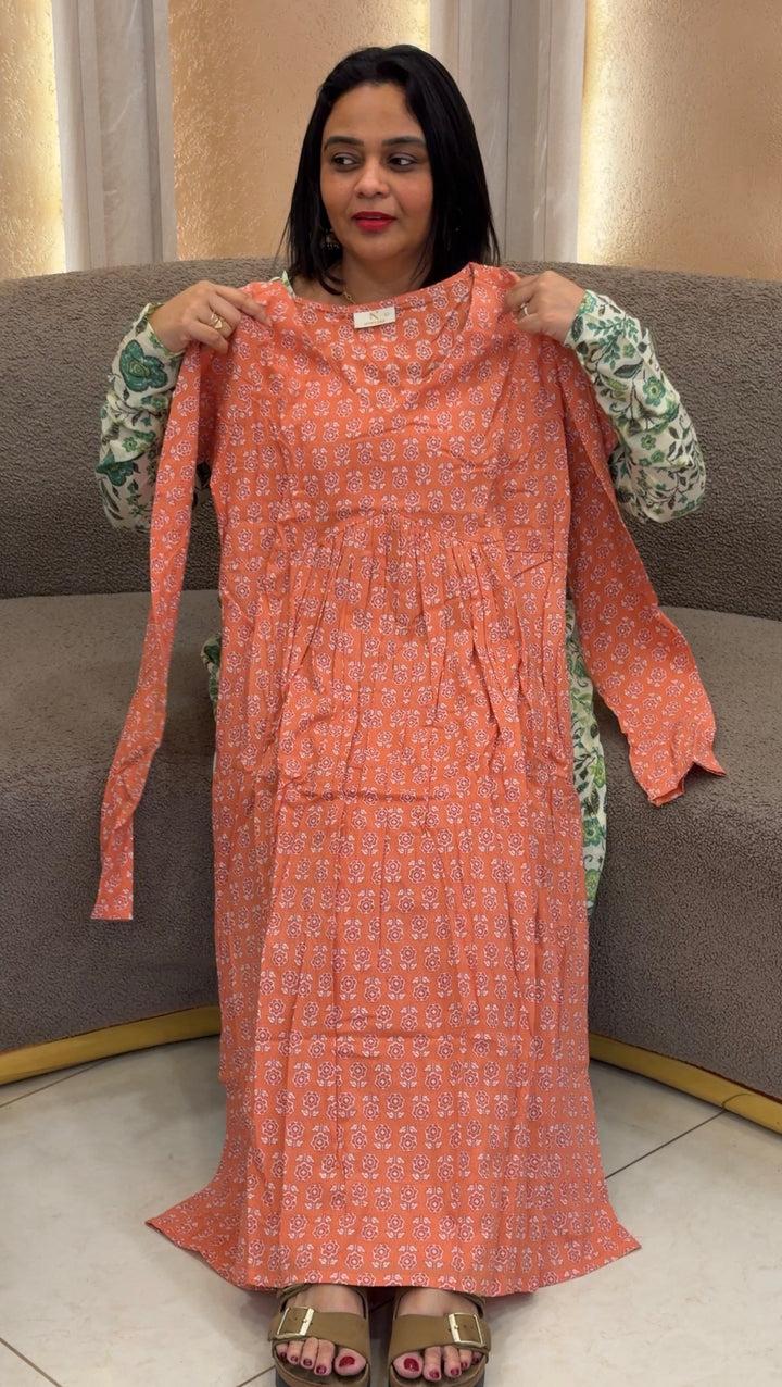 COTTON PRINTED ALINE TOPS - NUWA-1502
