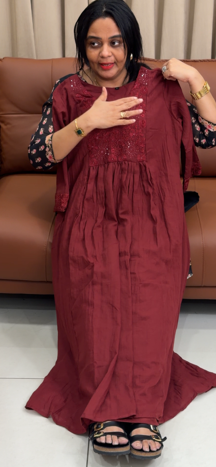LINEN LONG ALINE TOPS - NUWA - 2195