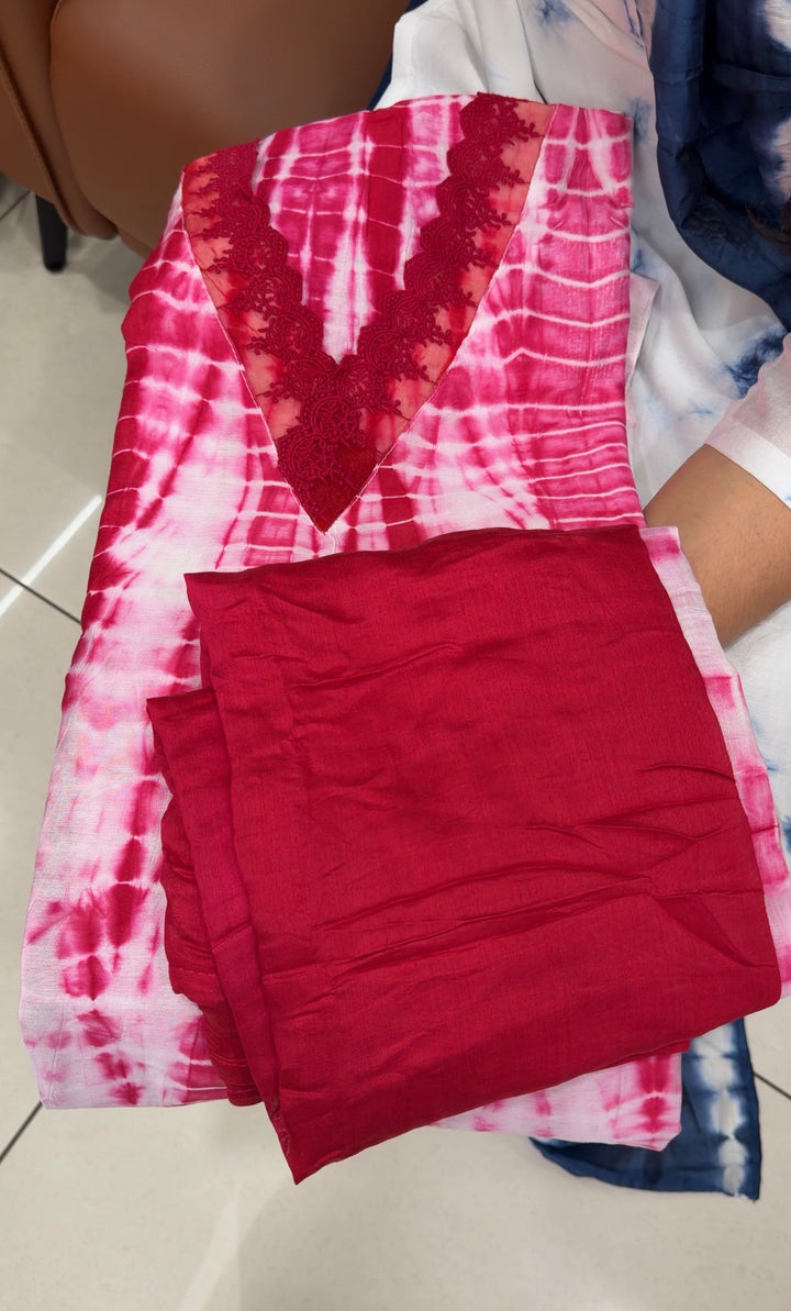 TIE AND DYE UNSTITCHED SALWAR SUITS - NUWA-1854