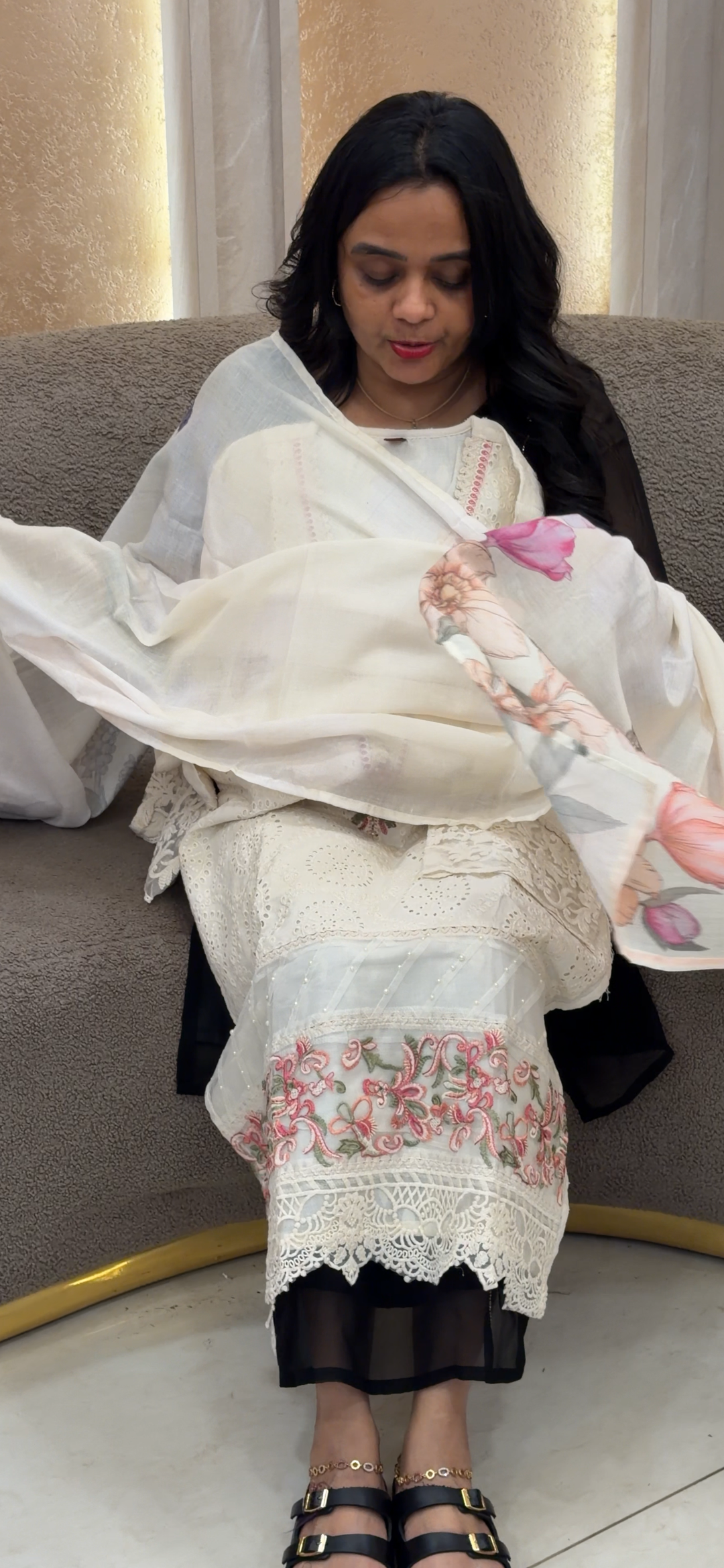 COTTON HAKOBA TOP, BOTTOM AND DUPATTA - NUWA - 2092