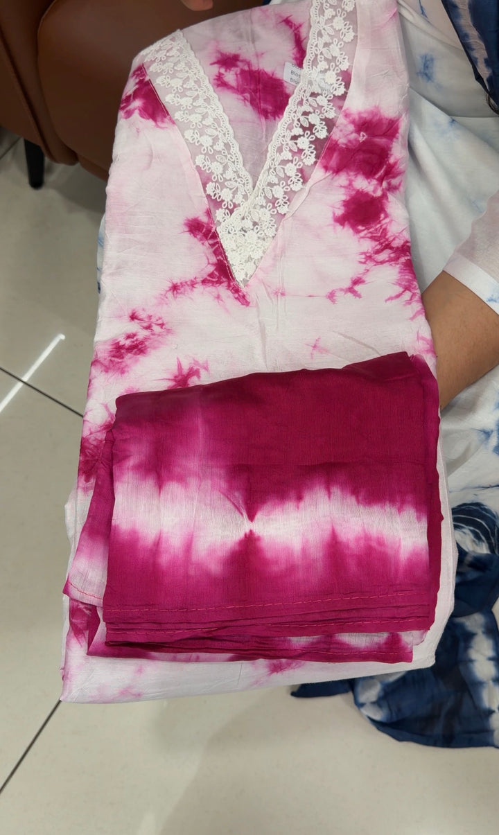 TIE AND DYE UNSTITCHED SALWAR SUITS - NUWA-1854