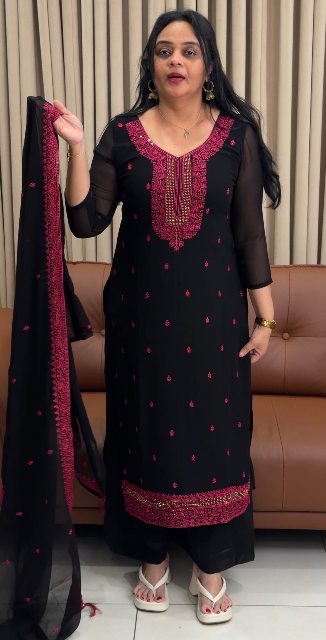 FAUX GEORGETTE UNSTITCHED SALWAR SUITS - NUIWA-1845