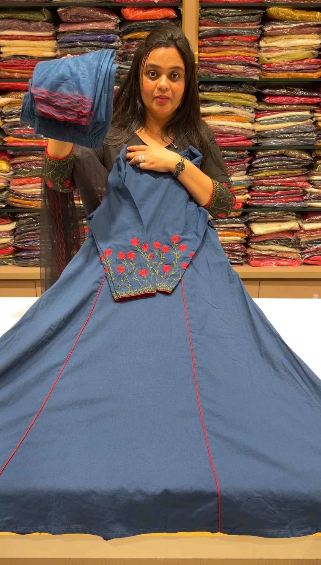 COTTON LINEN TOP,BOTTOM AND DUPATTA - NUWA-1996