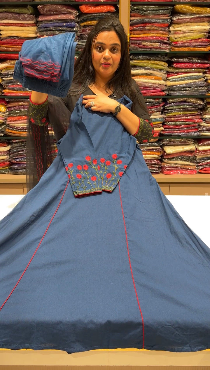 COTTON LINEN TOP,BOTTOM AND DUPATTA - NUWA-1996