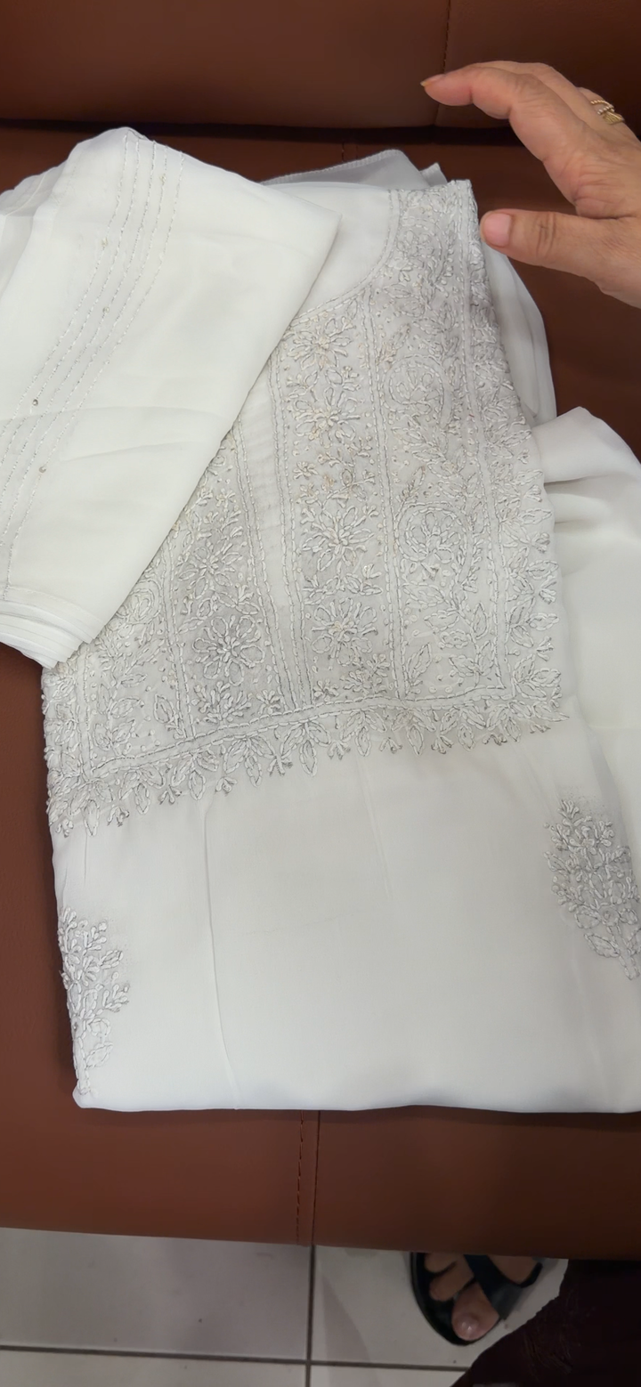 CHIKANKARI UNSTITCHED SALWAR SUITS - NUWA - 1958