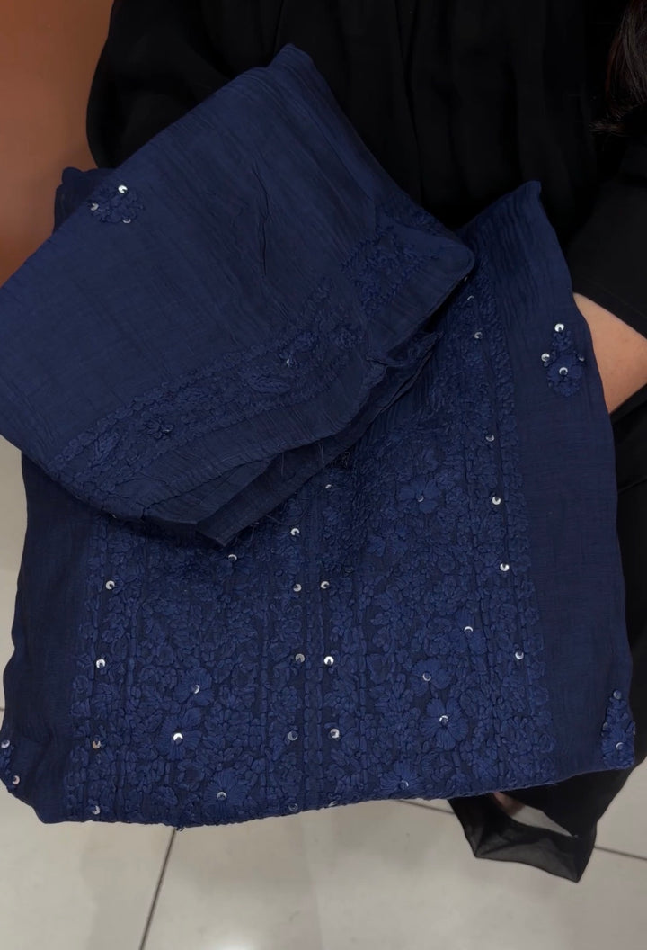LUCKNOWI CHIKANKARI UNSTITCHED SALWAR SUITS - NUWA-1343