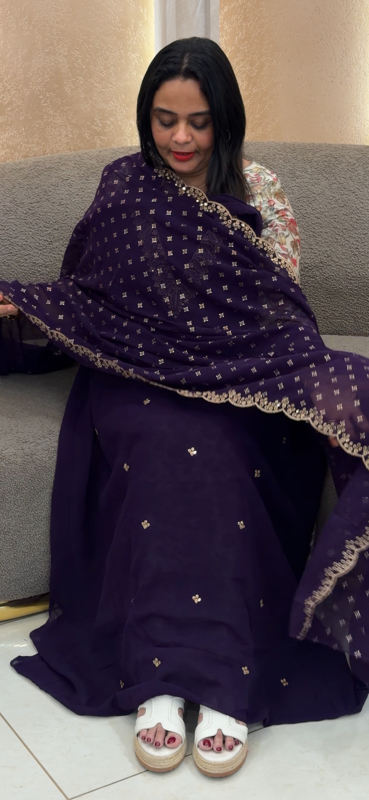FAUX GEORGETTE UNSTITCHED SALWAR SUITS  - NUWA - 1268