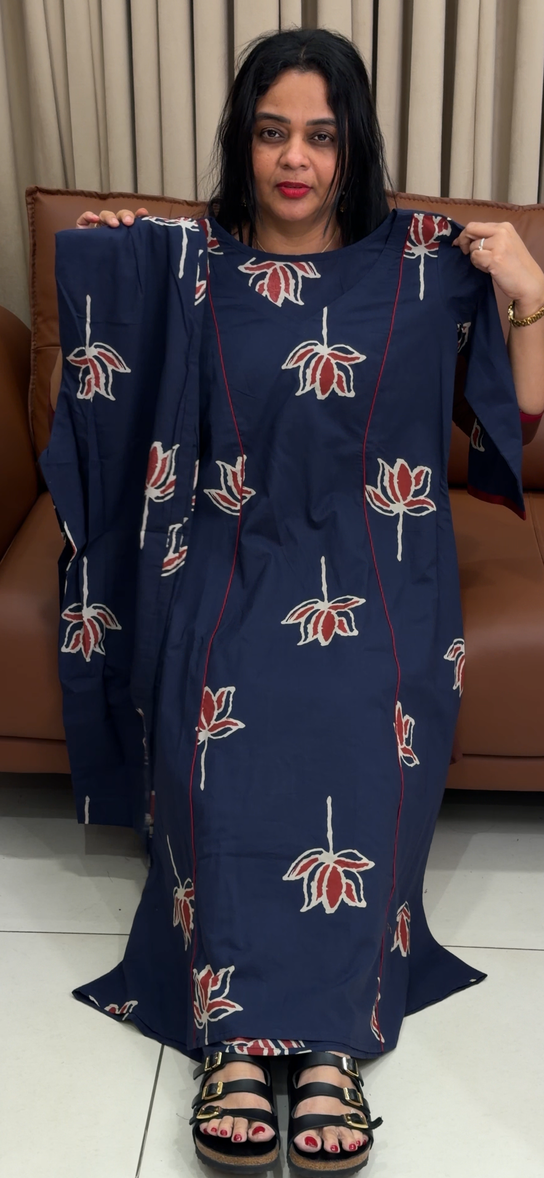 IN-HOUSE PRINTED COTTON ALINE TOP AND BOTTOM - NUWA - 1825