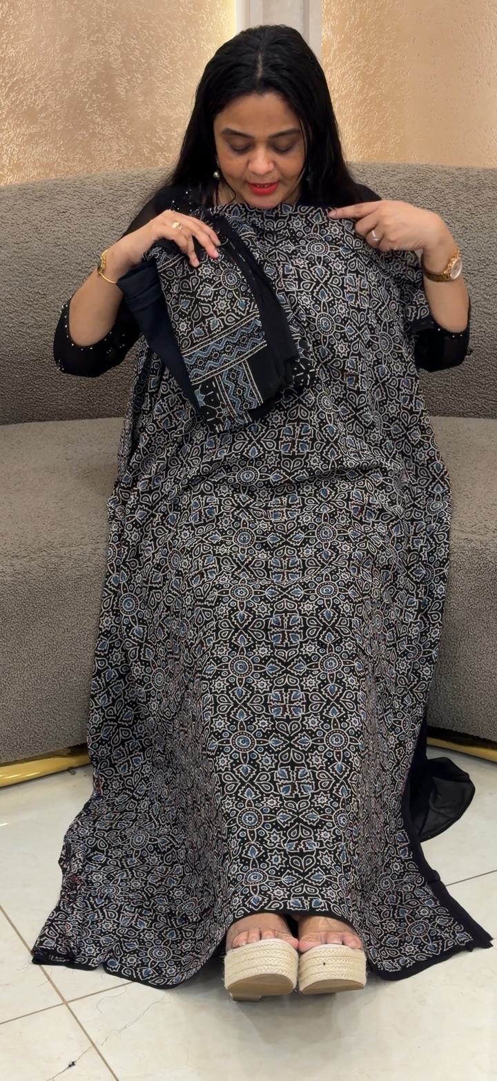 AJRAKH PRITED UNSTITCHED SALWAR SUITS - NUWA - 2293