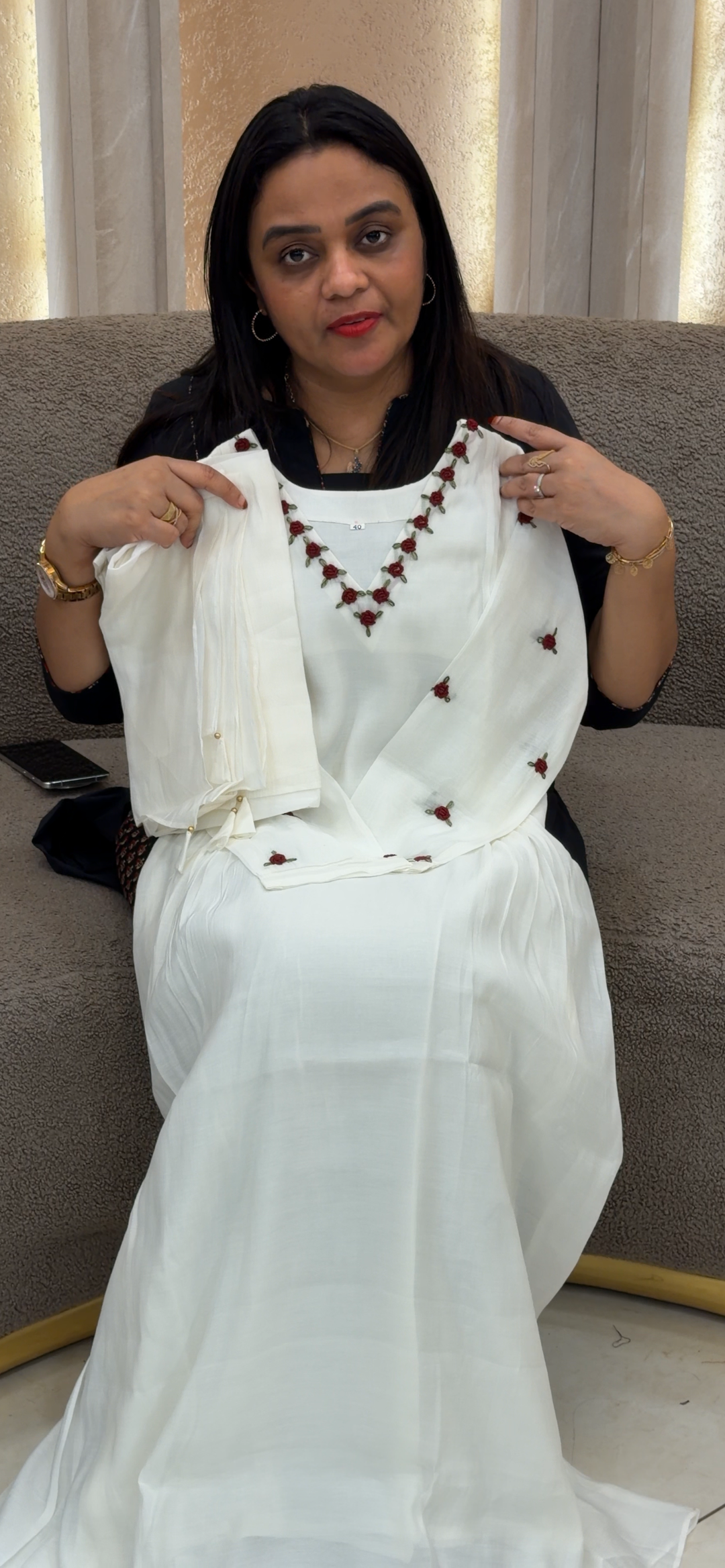 MALAI CHANDERI TOP, BOTTOM AND DUPATTA - NUWA - 1114