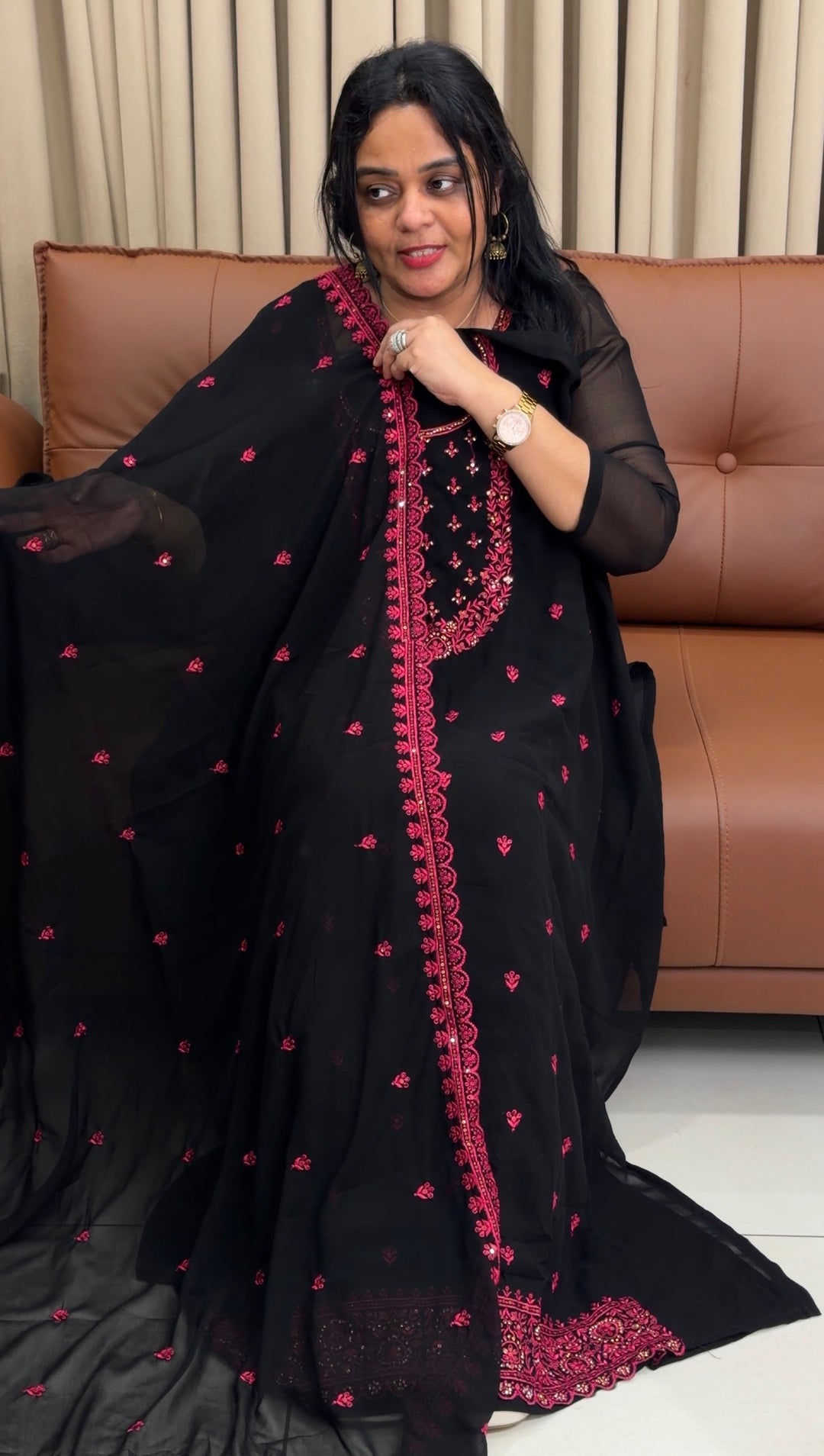 FAUX GEORGETTE UNSTITCHED SALWAR SUITS - NUWA-1848