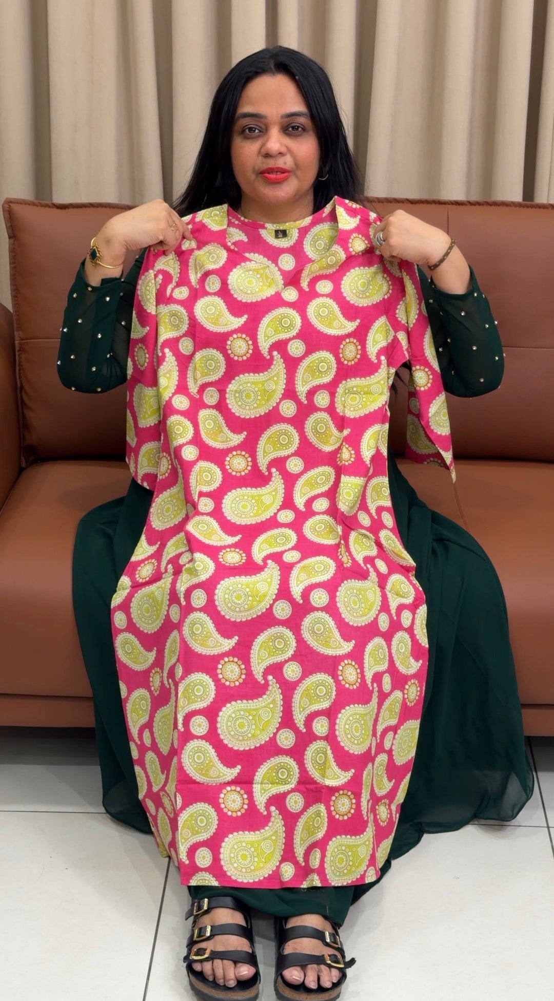COTTON PRINTED ALINE TOPS - NUWA-2116