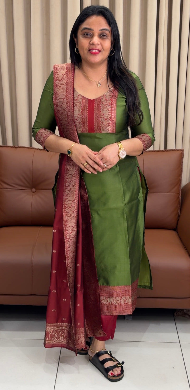 SEMI SILK UNSTITCHED SALWAR SUITS - NUWA-1720