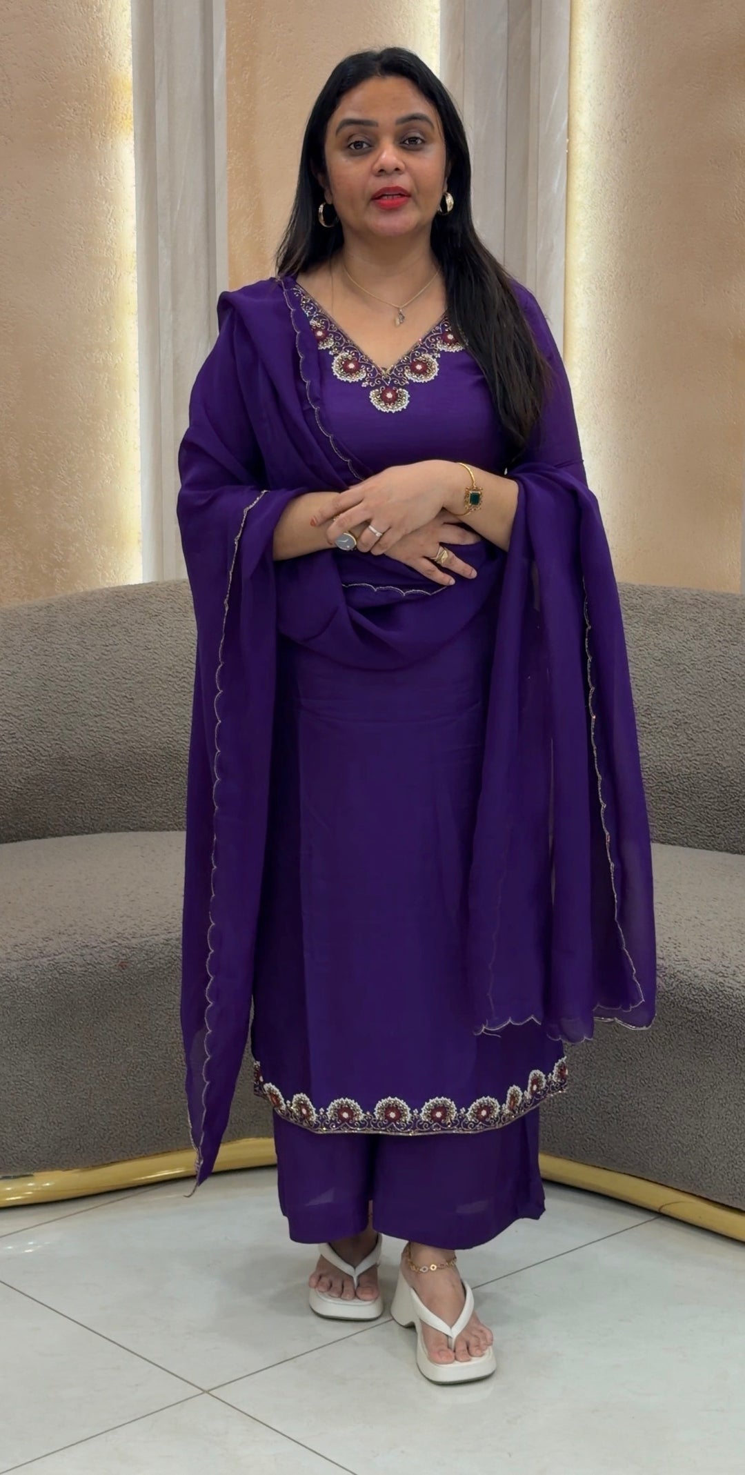 HANDWORKED SILK UNSTITCHED SALWAR SUITS  - NUWA-1404