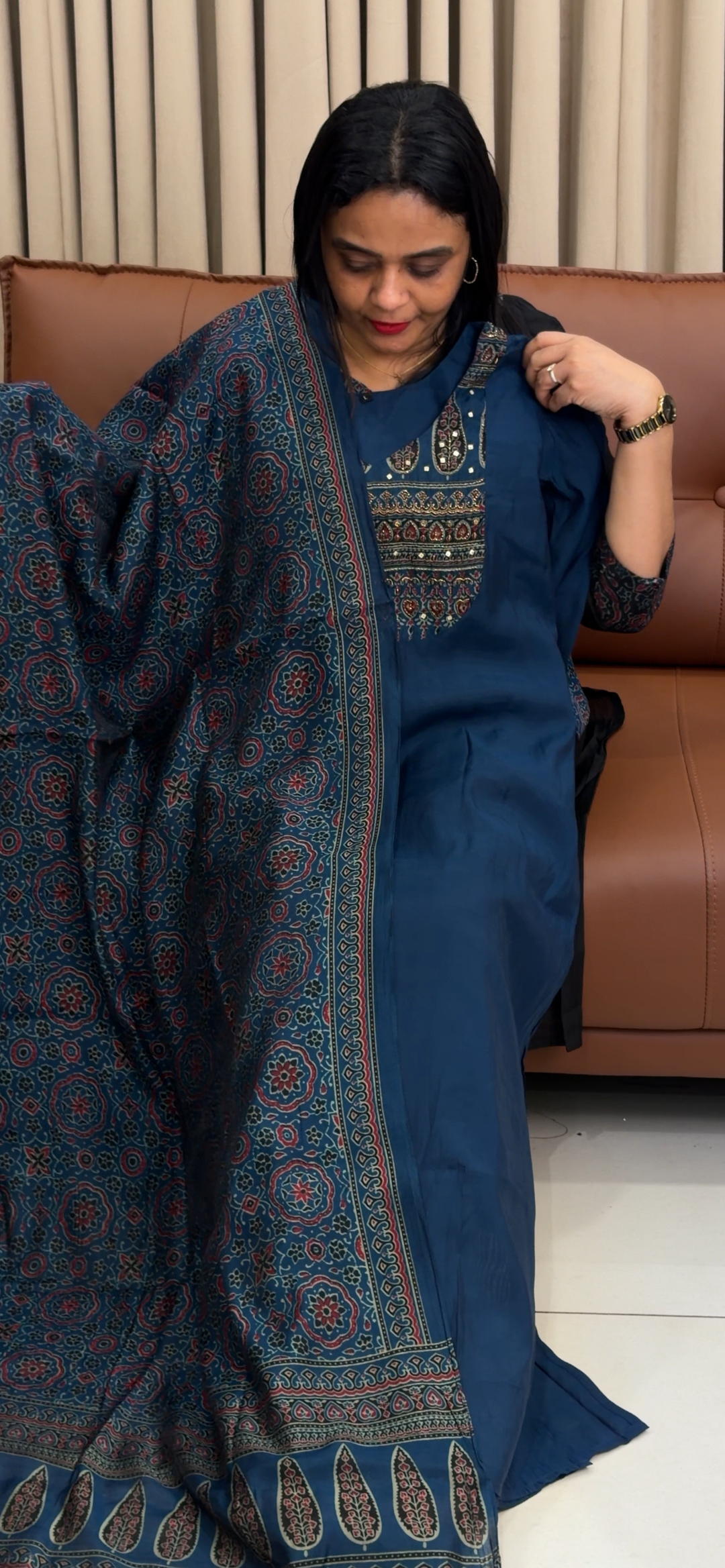 SEMI MODAL TOP, BOTTOM AND DUPATTA - NUWA - 1769