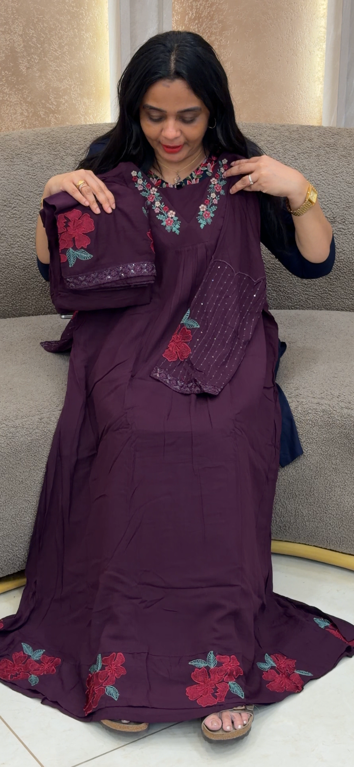 OFFER SALE CRUSHED RAYON TOP, BOTTOM AND DUPATTA - NUWA - 2437
