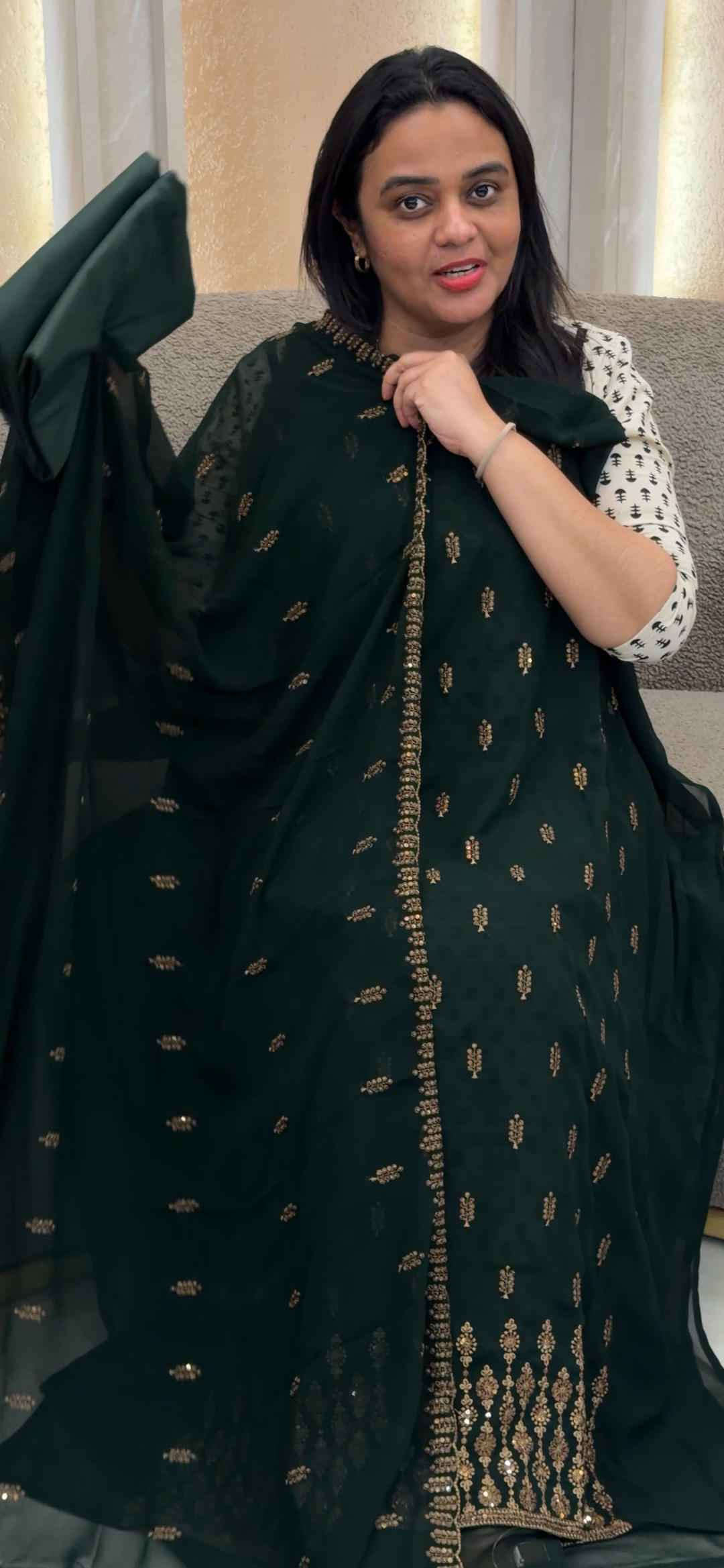 FAUX GEORGETTE UNSTITCHED SALWAR SUITS - NUWA - 1069