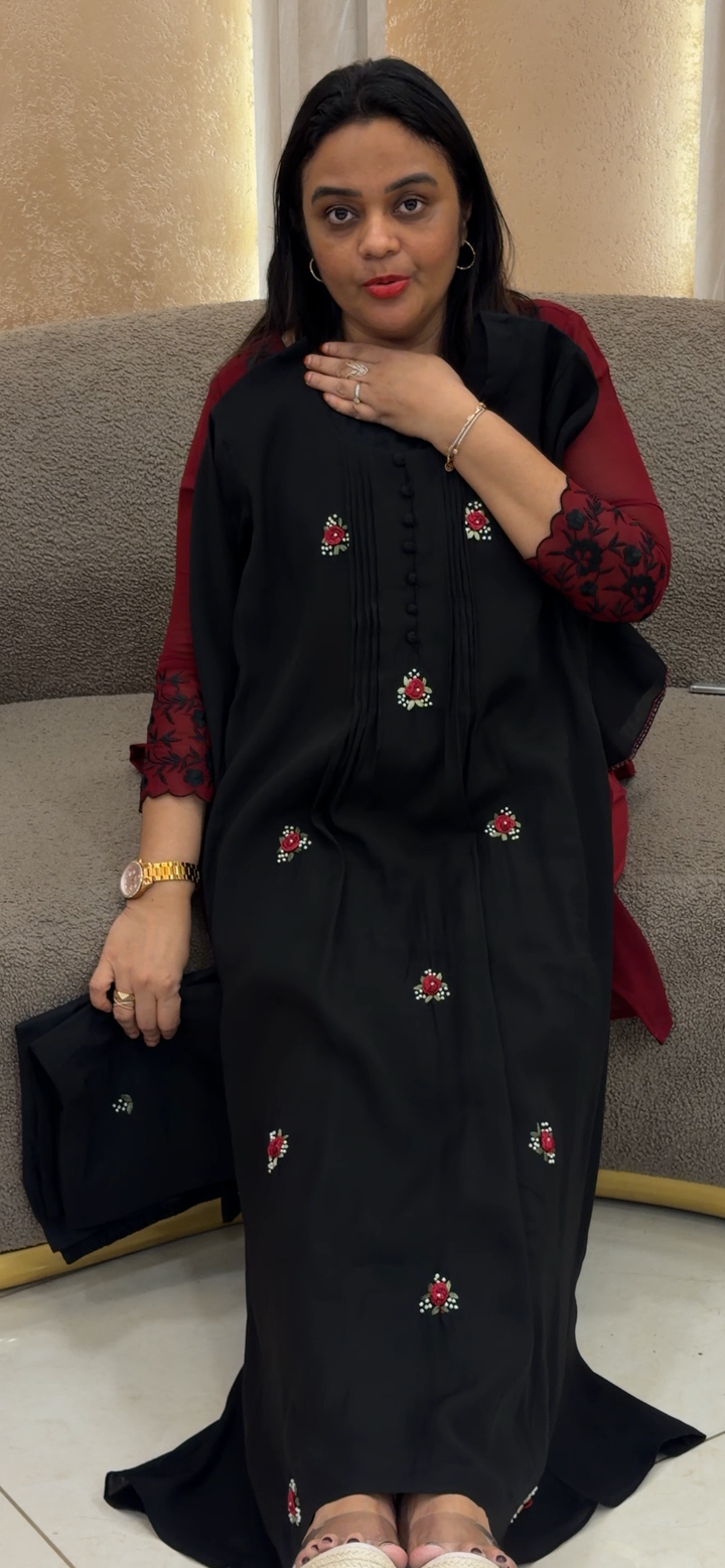 MUL CHANDERI ALINE TOP, BOTTOM AND DUPATTA - NUWA - 1169