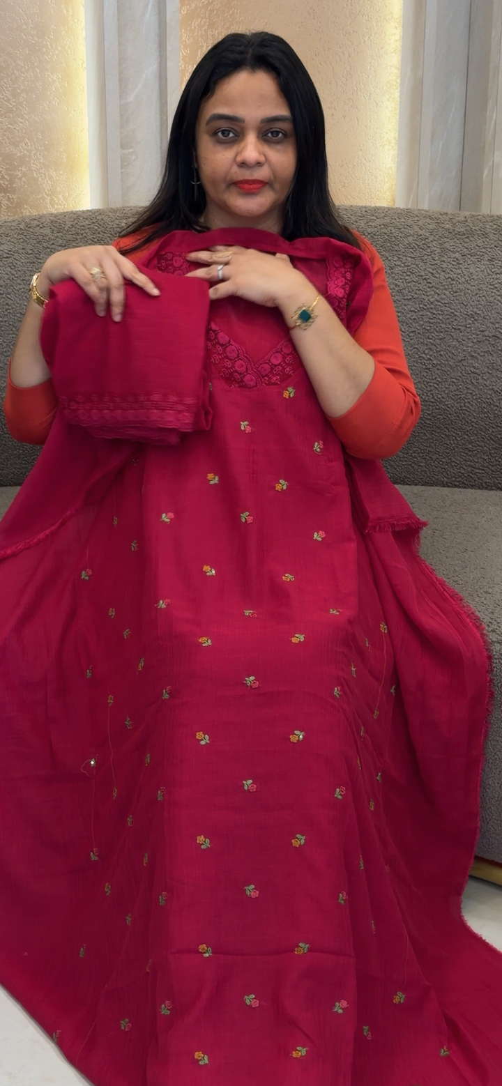 MUL CRUSH UNSTITCHED SALWAR SUITS - NUWA - 1350