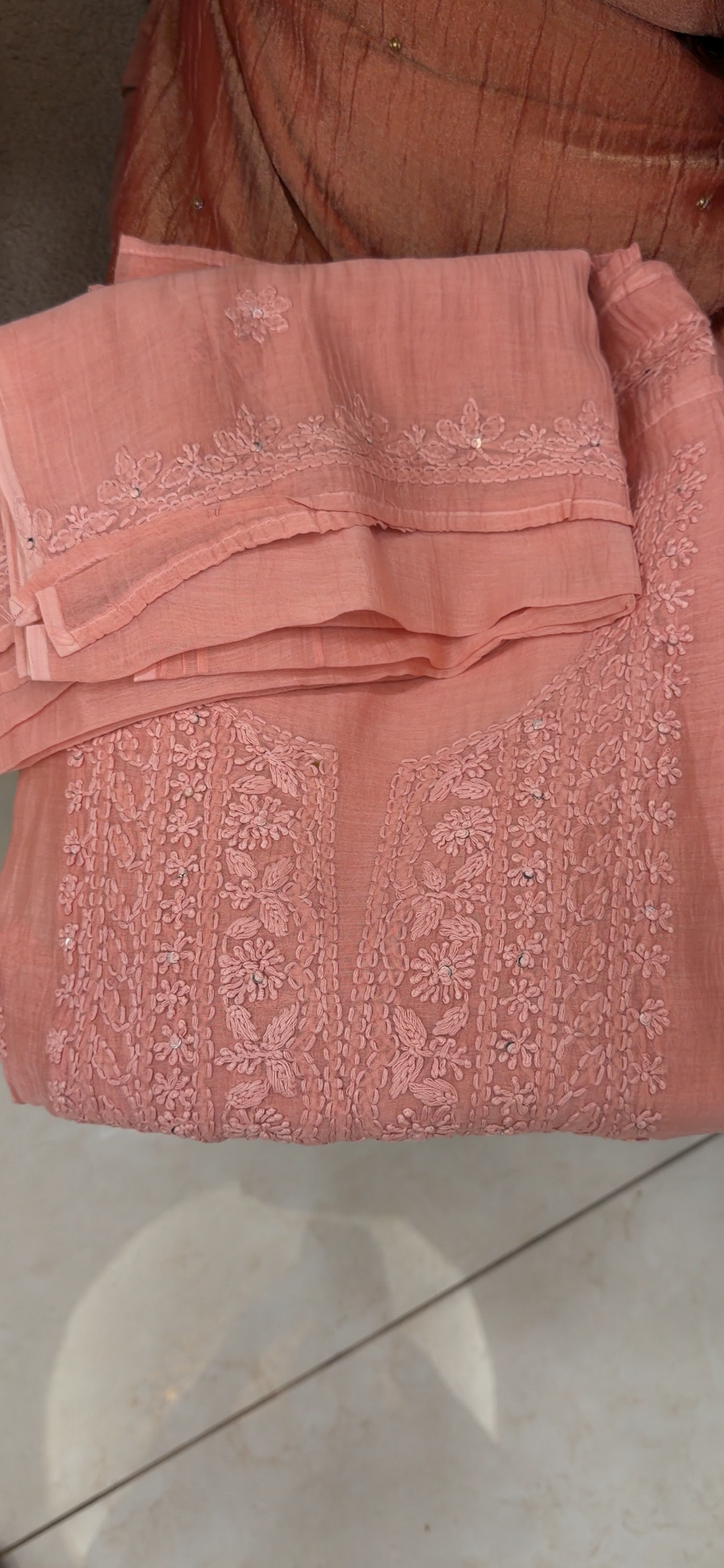CHIKANKARI UNSTITCHED SALWAR SUITS - NUWA - 1305