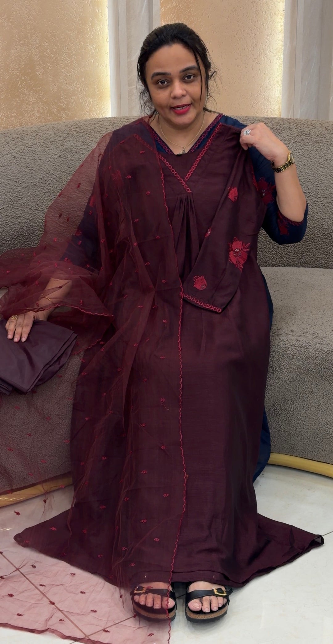 SEMI RAW SILK TOP,BOTTOM AND DUPATTA - NUWA-2037