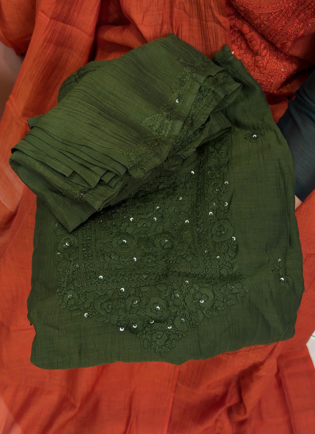 LUCKNOWI CHIKANKARI UNSTITCHED SALWAR SUITS - NUWA-1587