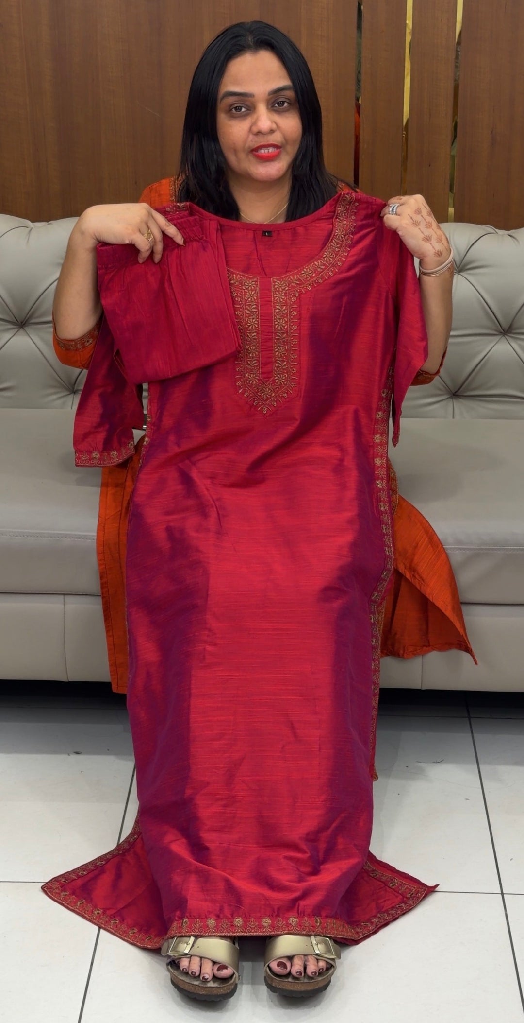 SEMI RAW SILK CO-ORDS SETS - NUWA-789