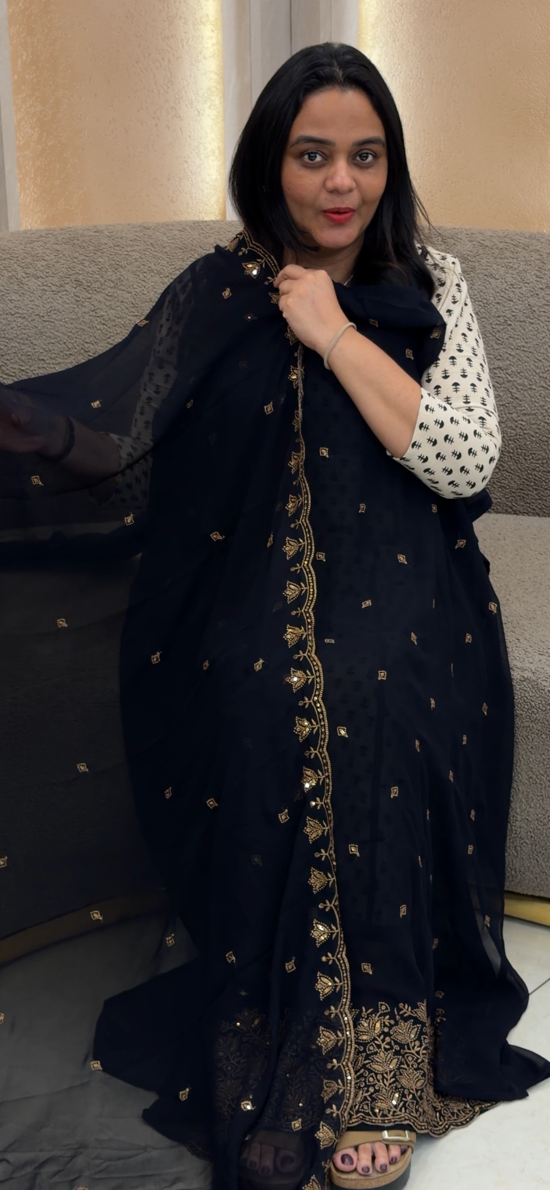 FAUX GEORGETTE UNSTITCHED SALWAR SUITS - NUWA - 1060