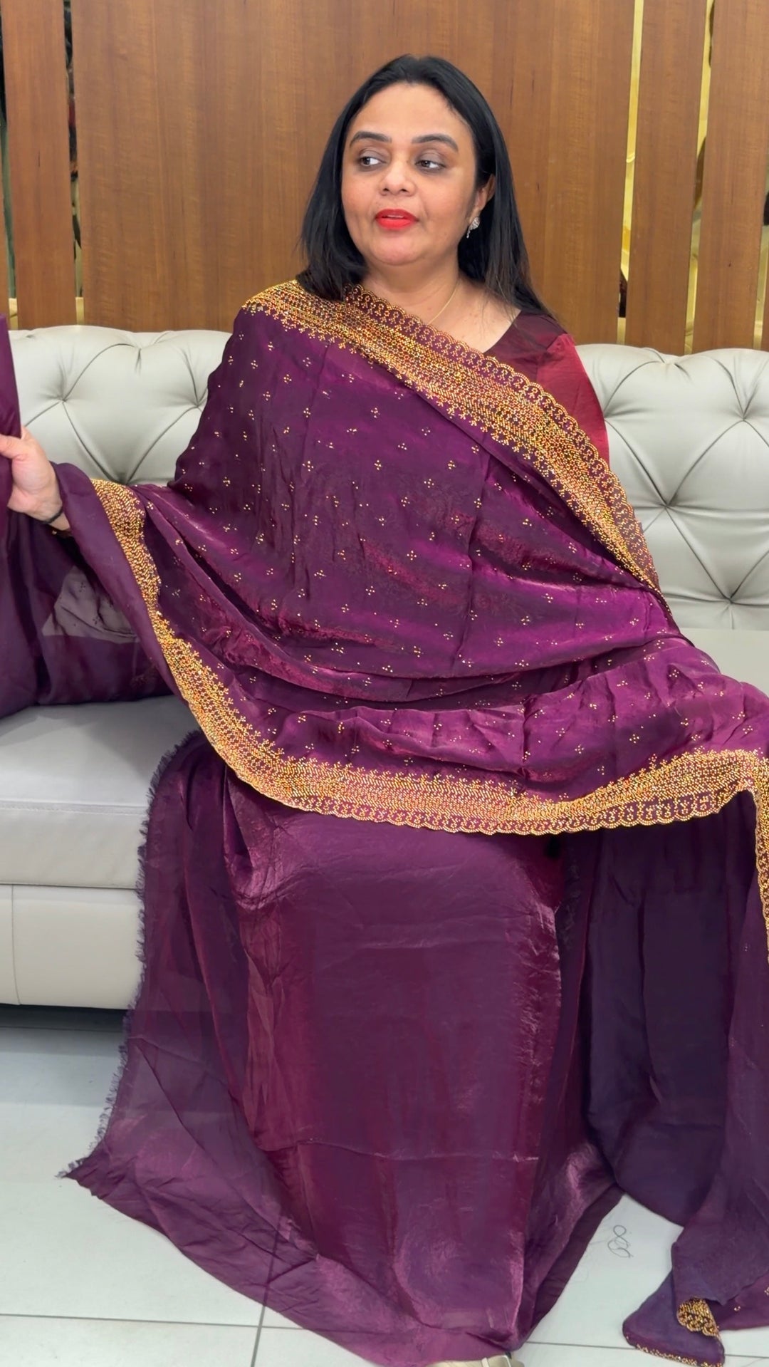 VELVET ORGANZA UNSTITCHED SALAR SUITS - NUWA-2033