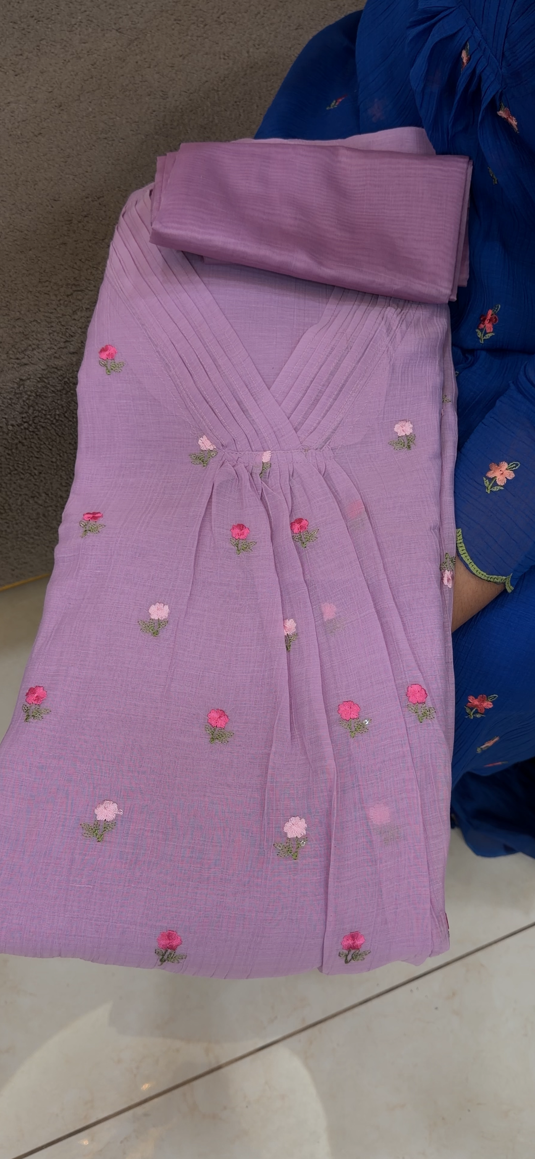 MUL CRUSHED SEMI STITCHED SALWAR SUITS - NUWA - 1755