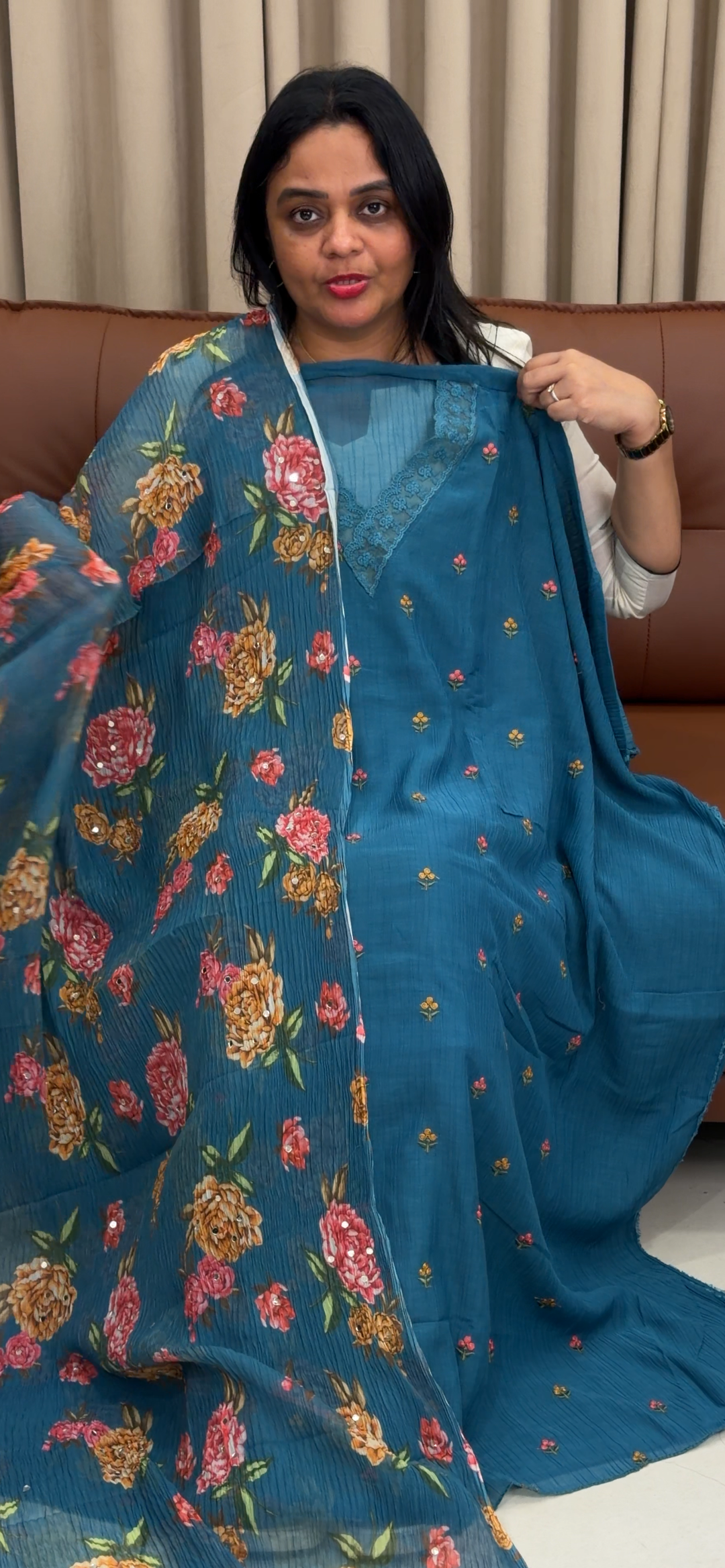 MUL CRUSHED UNSTITCHED SALWAR SUITS - NUWA - 1716