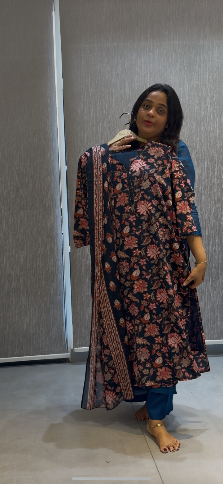 PRINTED COTTON TOP, BOTTOM AND DUPATTA - NUWA-291