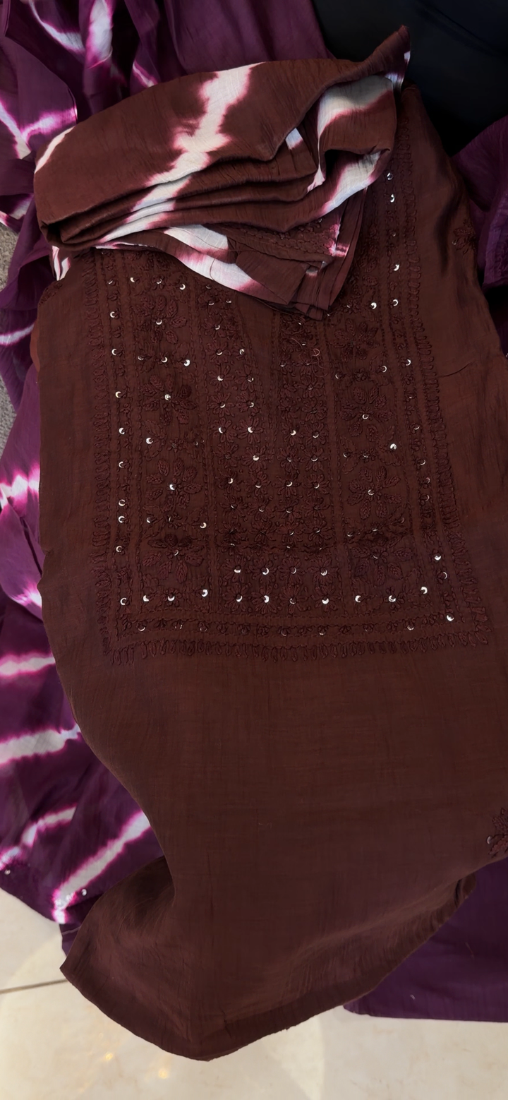 CHIKANKARI UNSTITCHED SALWAR SUITS - NUWA-2060