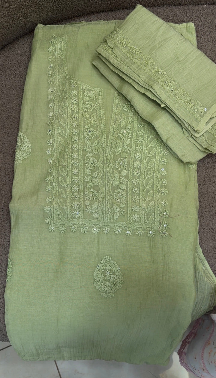 LUCKNOWI CHIKANKARI UNSTITCHED SALWAR SUITS - NUWA-1282