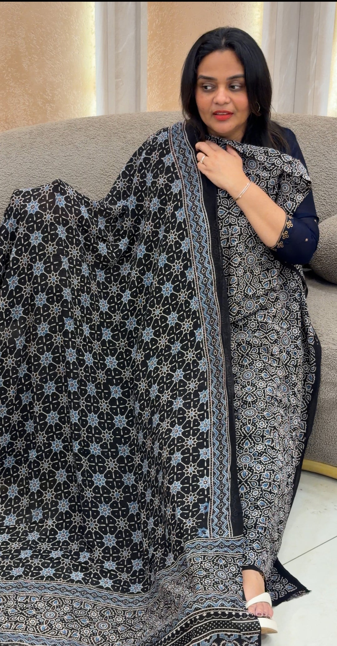 AJRAKH PRINTRED UNSTITCHED SALWAR SUITS - NUWA-653