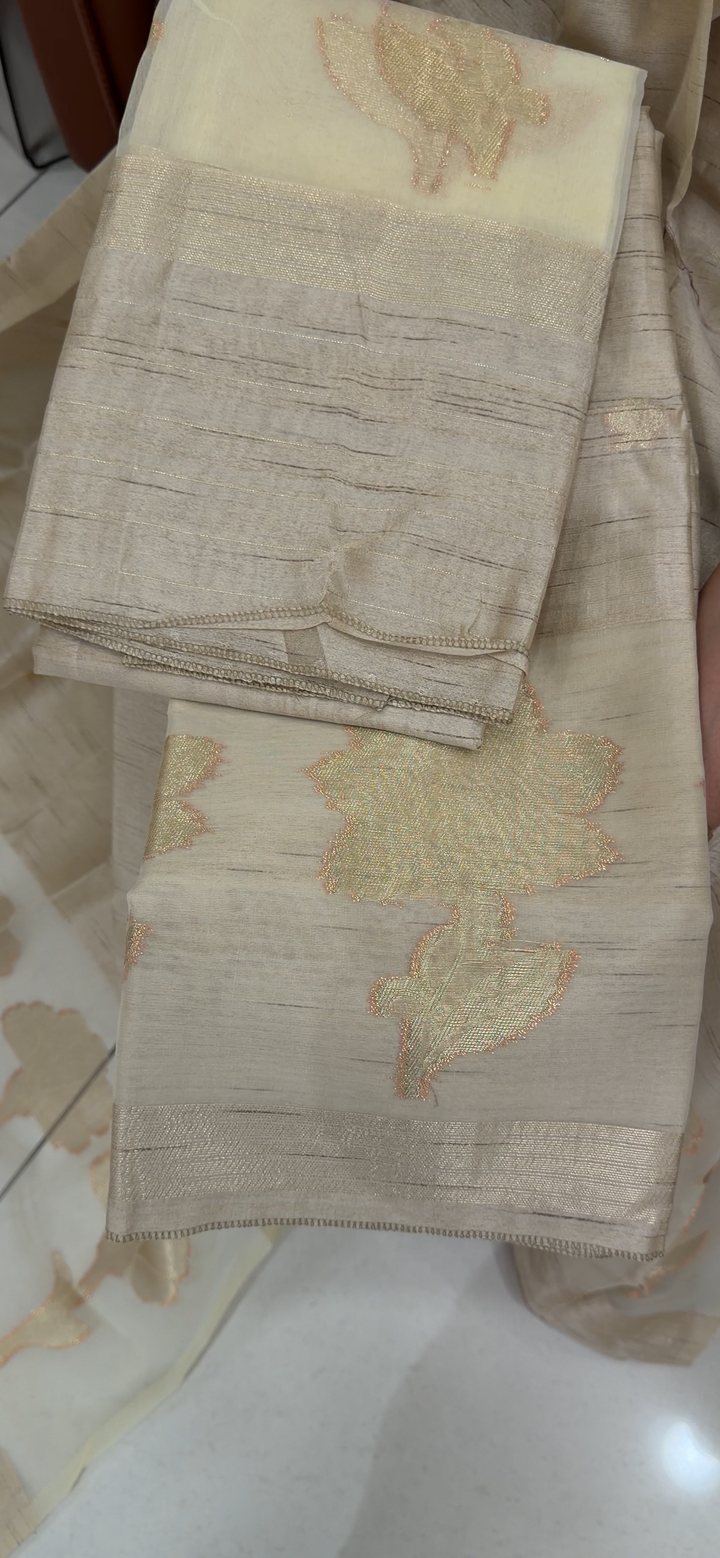 SILK LINEN UNSTITCHED SALWAR SUITS - NUWA - 1945