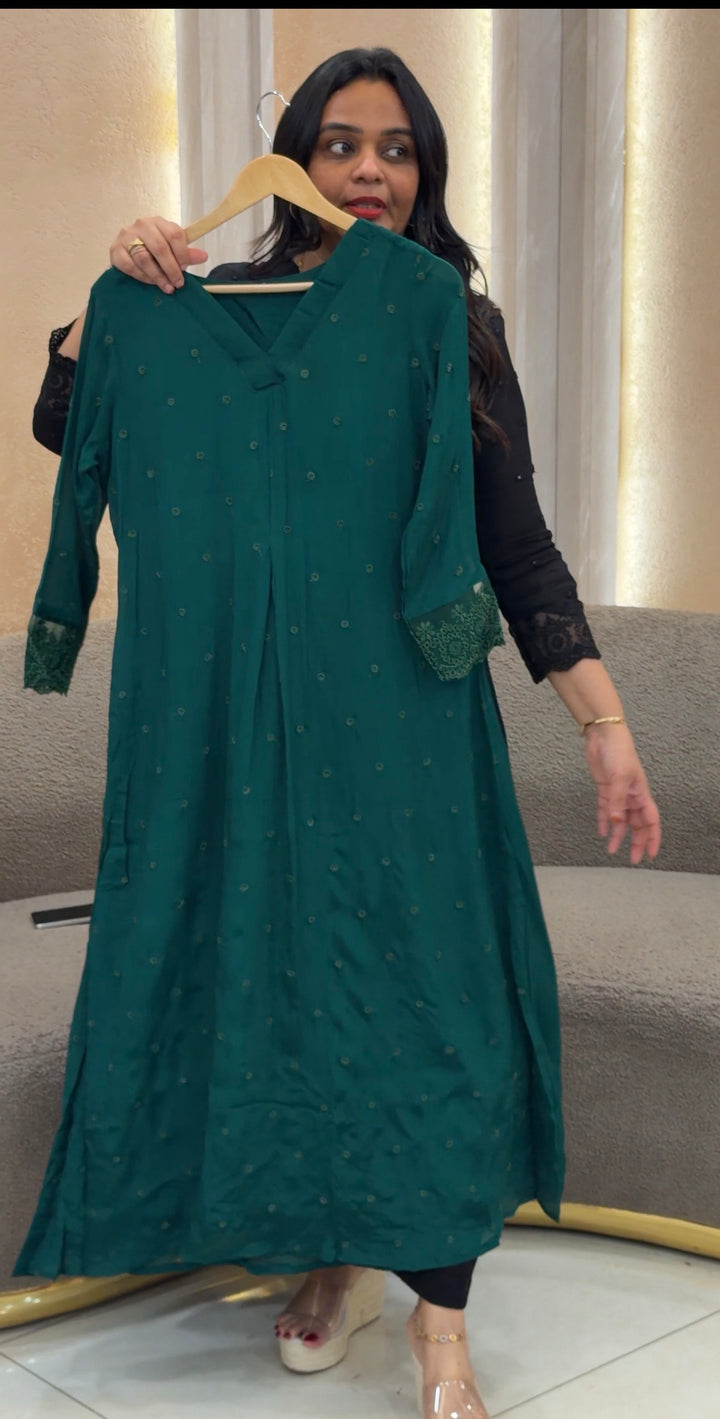 PLATINUM CHIFFON ALINE TOPS - NUWA-1193