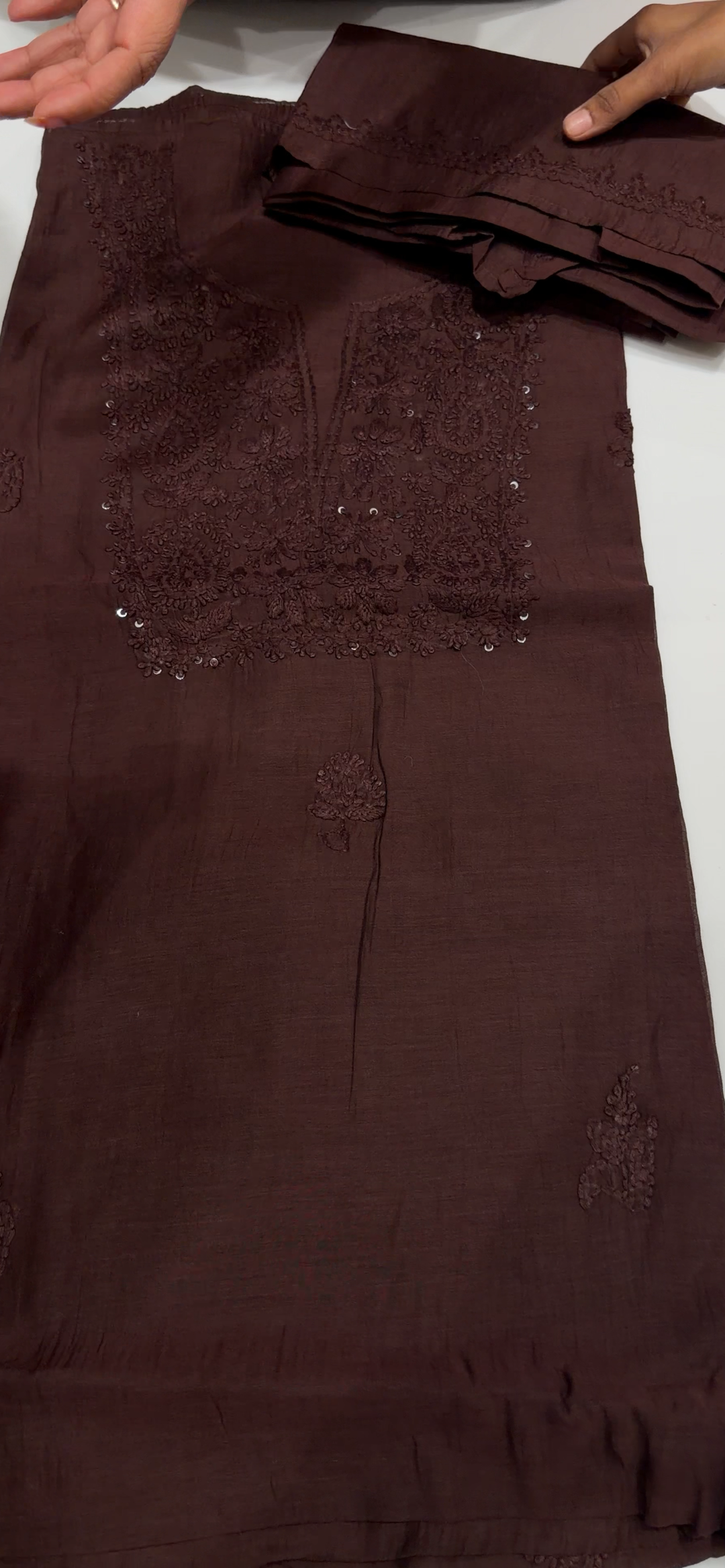 CHIKANKARI UNSTITCHED SALWAR SUITS - NUWA - 1743