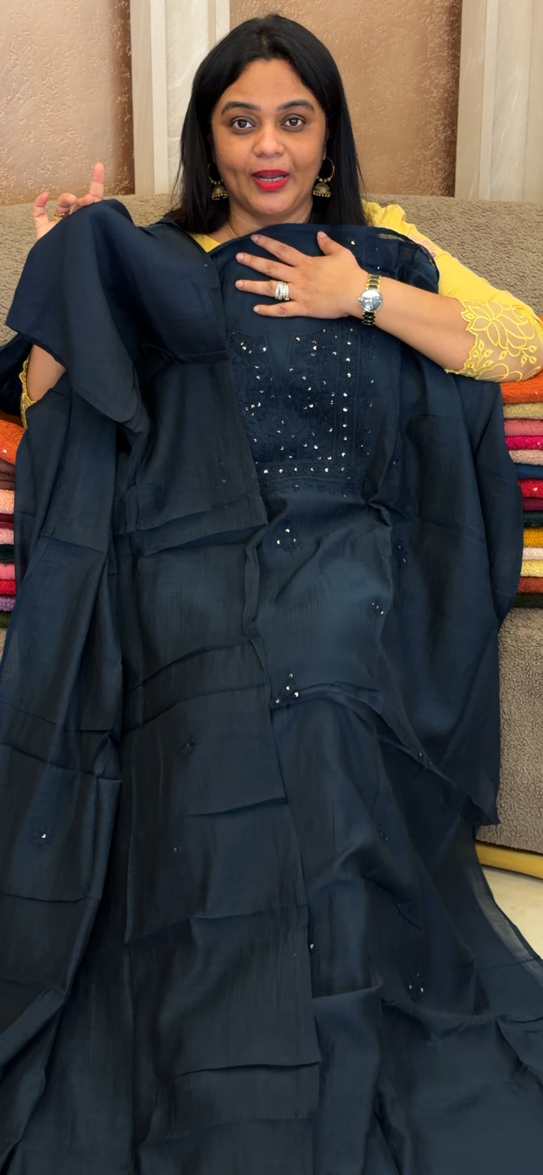 CHIKANKARI UNSTITCHED SALWAR SUITS - NUWA - 2338