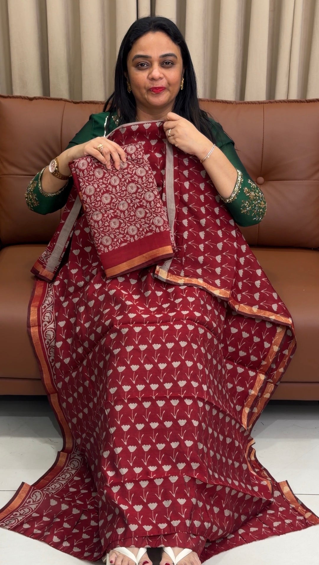 PRINTED MAHESWARAI UNSTITCHED SALWAR SUITS - NUWA-1541