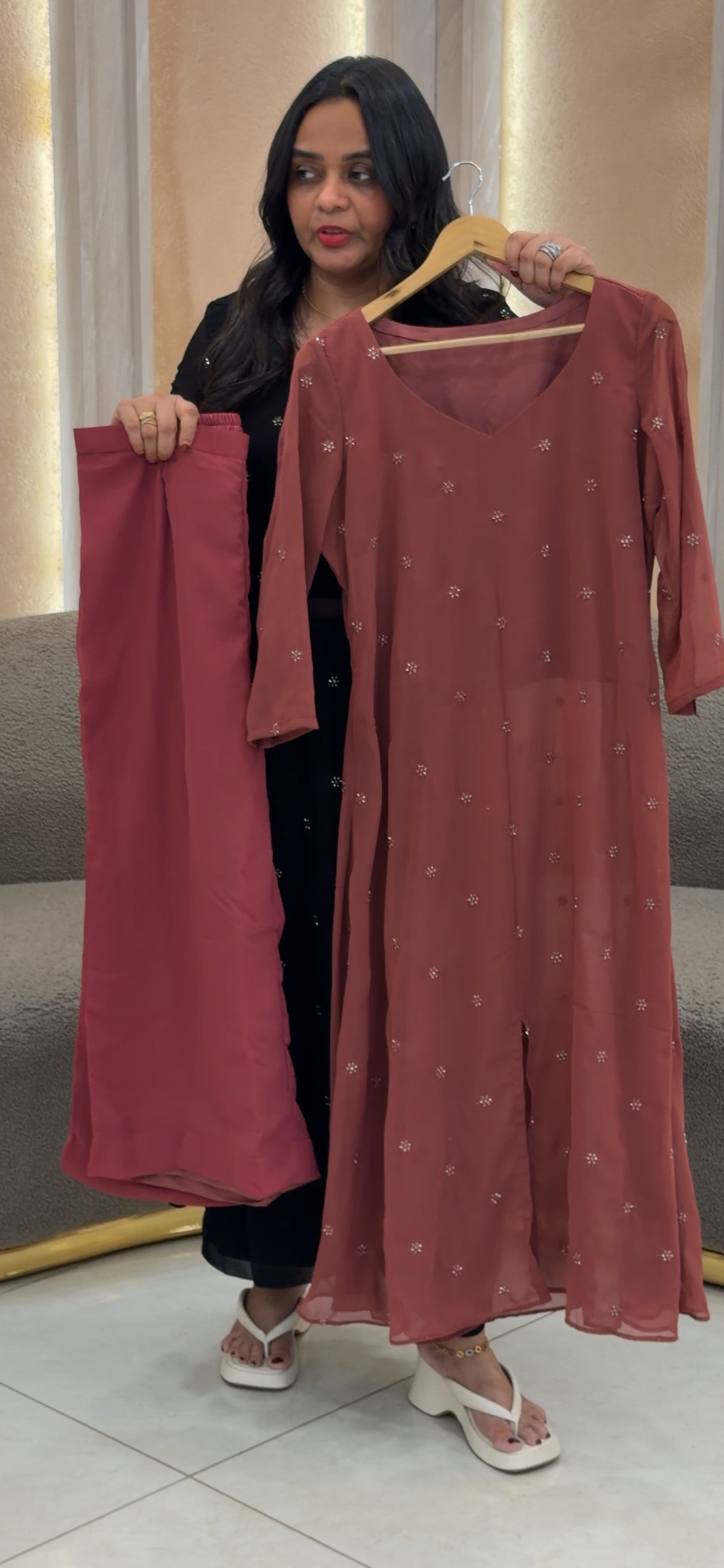 FAUX GEORGETTE TOP AND BOTTOMA - NUWA- 888