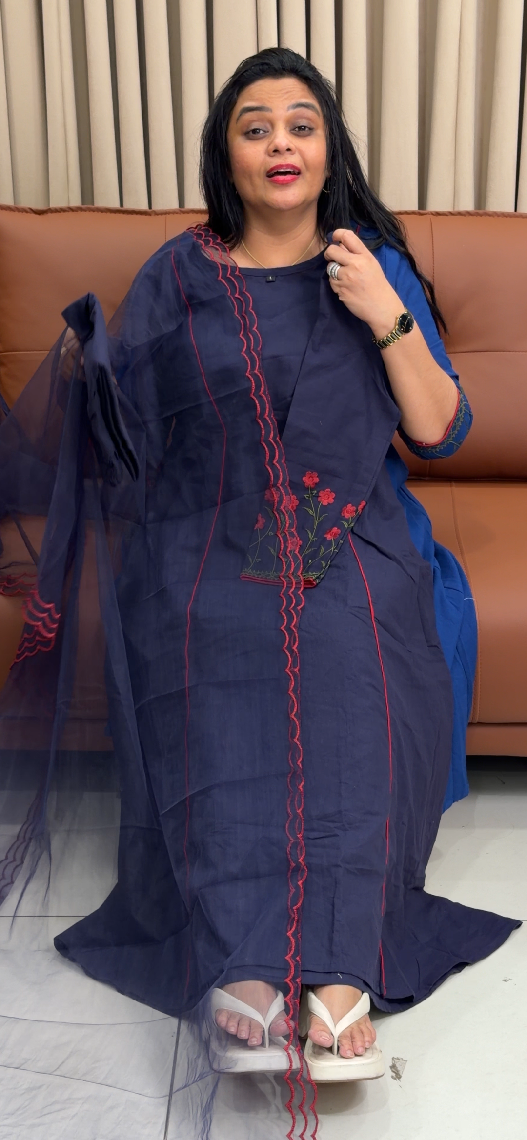 COTTON LINEN TOP, BOTTOM AND DUPATTA - NUWA - 1978