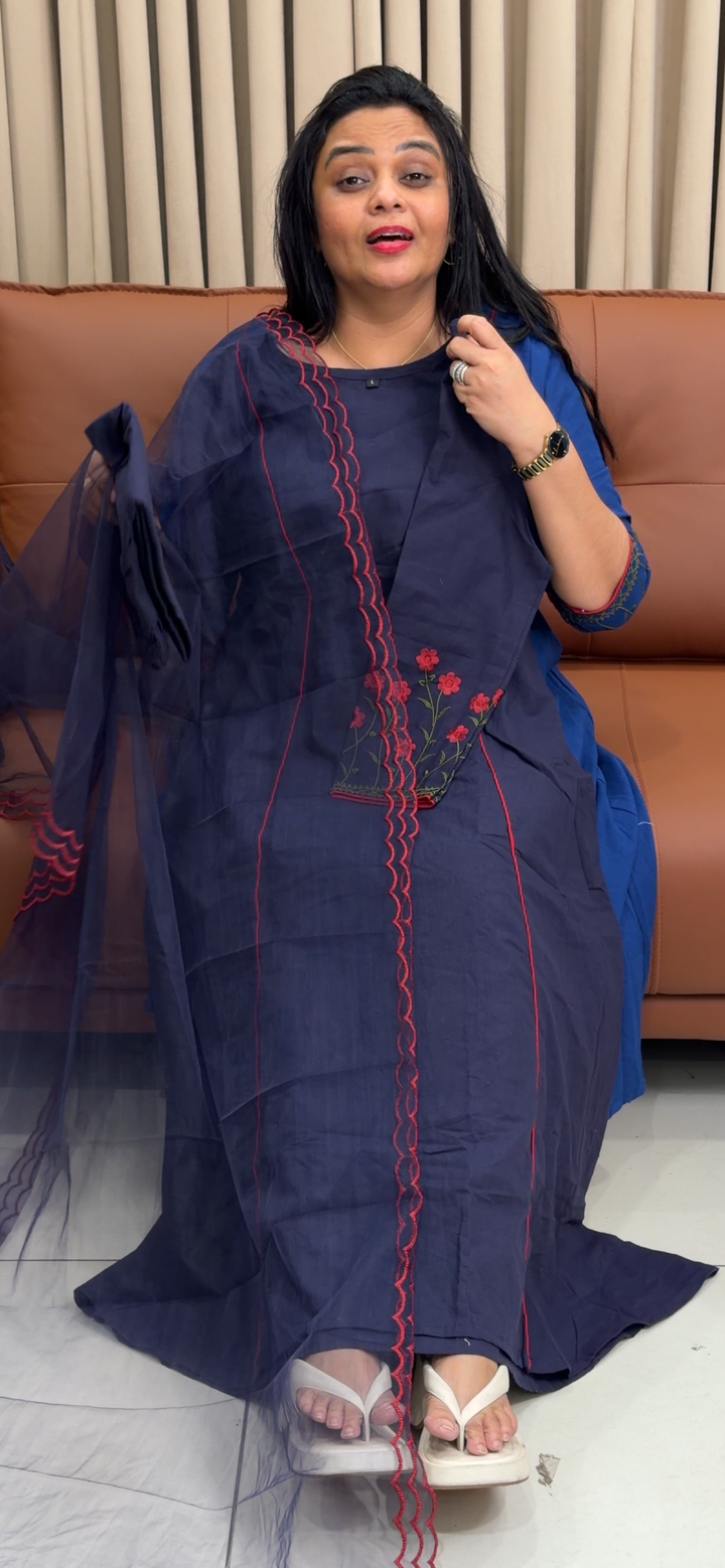 COTTON LINEN TOP, BOTTOM AND DUPATTA - NUWA - 1978