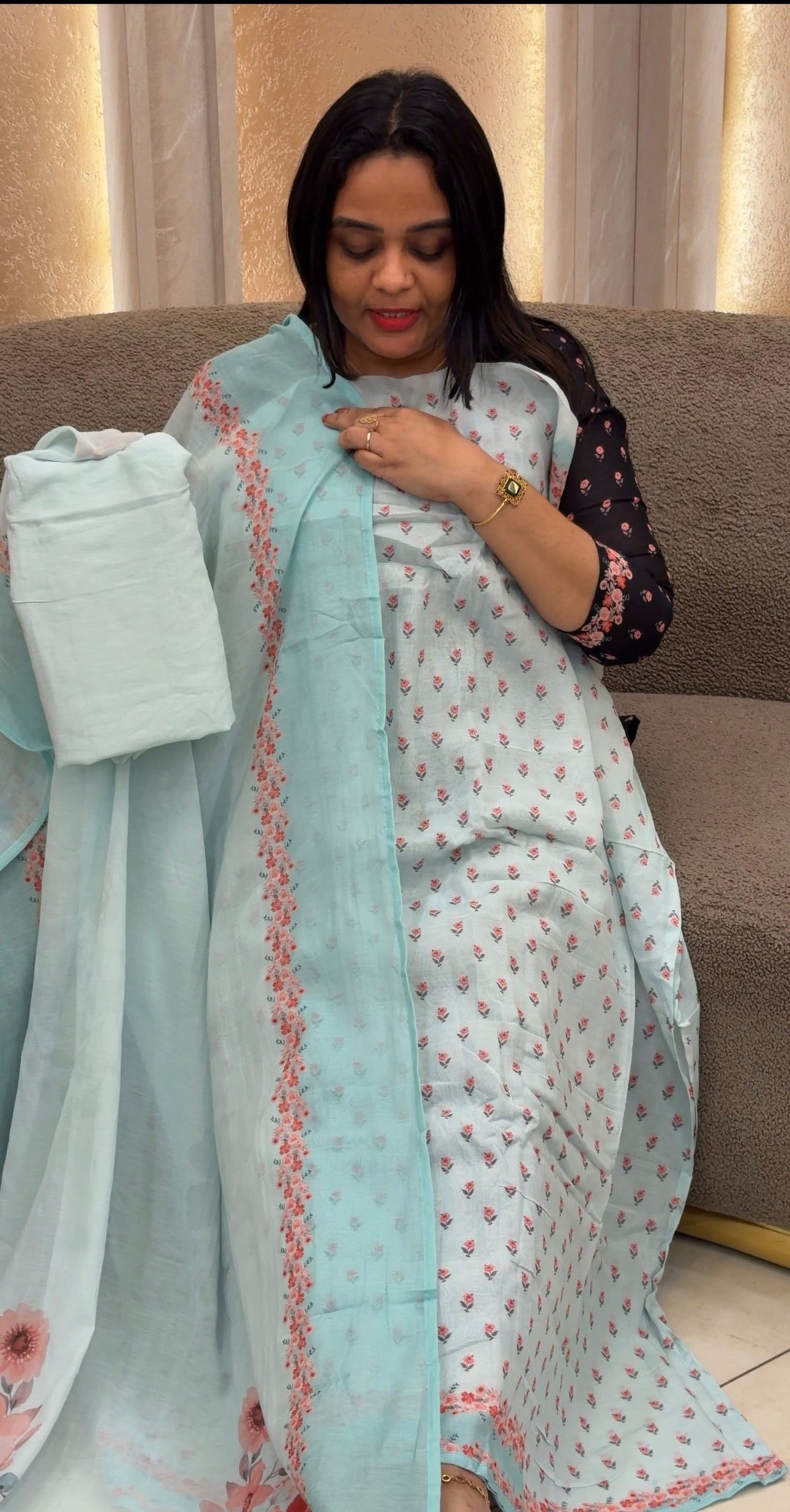 MUL CHANDERI UNSTITCHED SALWAR SUITS- NUWA-1352